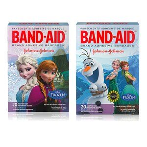 Band-Aid Adhesive Bandages, Disney Frozen, Assorted Sizes 20 ct, Pack of 2